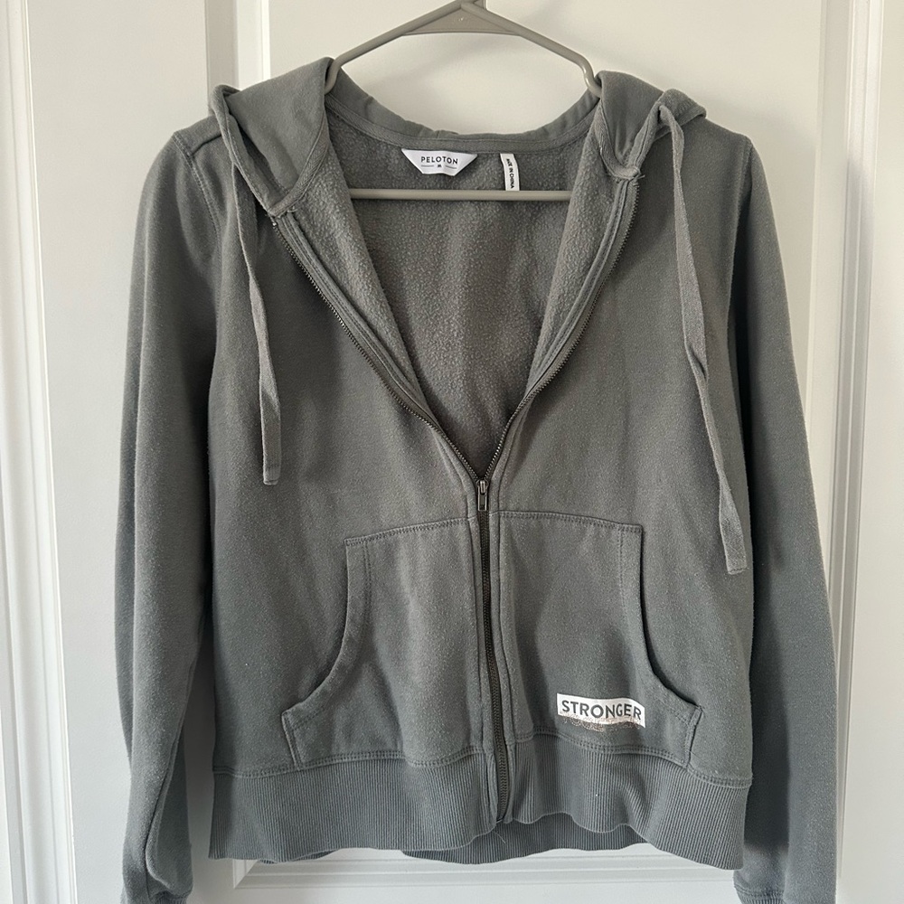 Peloton Gray Zip-Up Hoodie